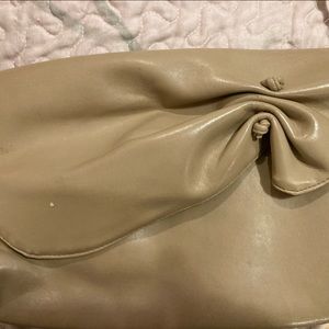Beige clutch bag